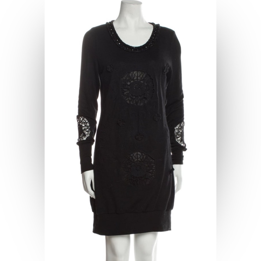 Marc by Marc Jacobs Black Lace Dress Small Long Sleeve Edgy Chic Goth